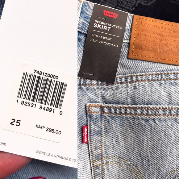 🆕 LEVI'S PREMIUM DECONSTRUCTED ZIPPER MINI SKIRT! - Picture 5 of 5
